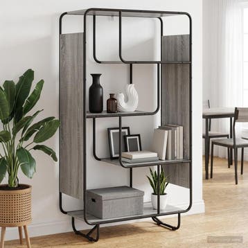 vidaXL buffetkast Grijs Sonoma 80 x 37,5 x 144 cm Bewerkt, Minder dan 50 cm, Verzenden, Nieuw, Minder dan 100 cm