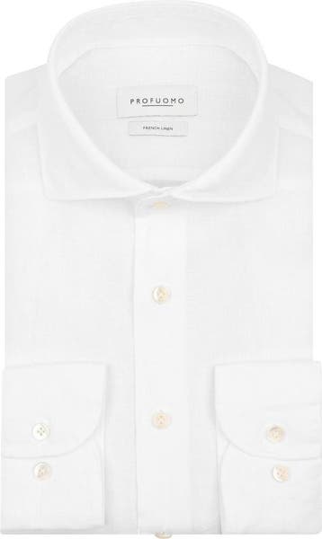 Profuomo Overhemd Linnen Wit maat 39 Heren, Kleding | Heren, Overhemden, Verzenden, Nieuw, Wit, Profuomo