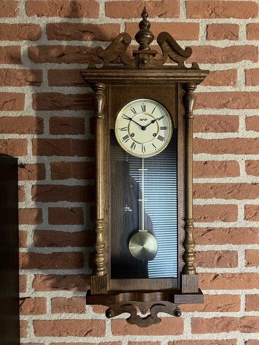 Regulateur wandklok - Vintage - Eik - 1970-1980, Antiek en Kunst, Antiek | Klokken