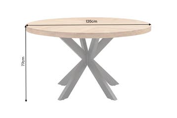 Dining table INFINITY HOME 120cm round w/ star frame mango, Huis en Inrichting, Ophalen of Verzenden, Nieuw