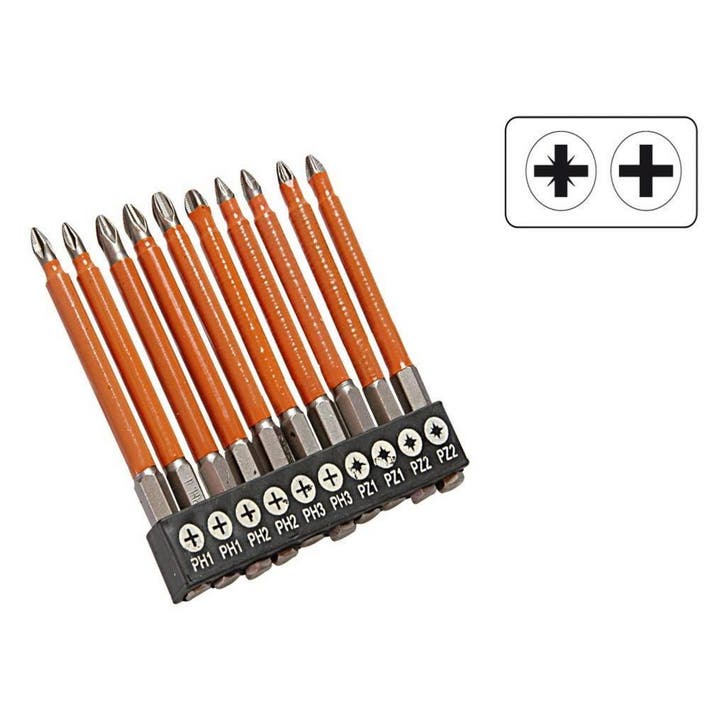 Hofftech Langbit set - 70 mm - getande hoofden - plastic..., Doe-het-zelf en Verbouw, Gereedschap | Boormachines, Nieuw, Ophalen of Verzenden
