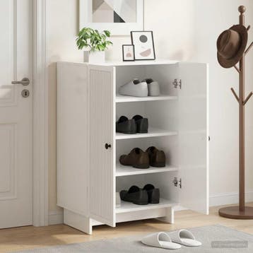 vidaXL Schoenenkast EDE 59,5 x 39,5 x 90 cm Bewerkt hout, Verzenden, Nieuw