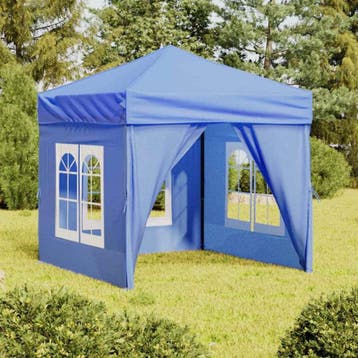 vidaXL Partytent inklapbaar met zijwanden 2x2 m blauw, Verzenden, Nieuw, Partytent