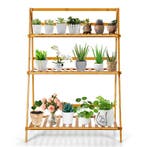 LIVSK Plantenladder met 3 Niveaus - Inklapbaar Bamboe Plante, Verzenden, Nieuw