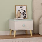 Kindernachtkastje Sandnes 31x38x30 cm wit en mintgroen [en.c, Verzenden, Nieuw