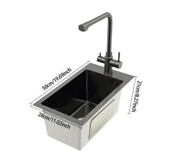 RVS Spoelbak 50x28 cm met Kraan en Afvoer, Verzenden, Nieuw