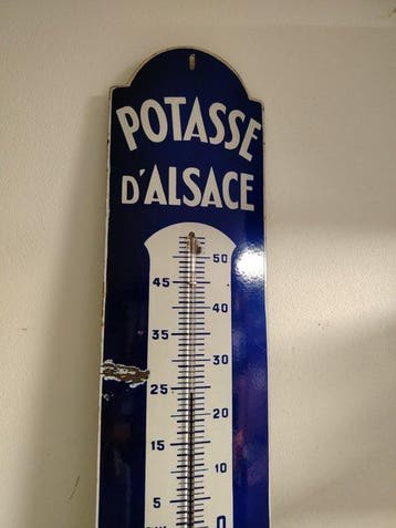 Emaille bord - Potasse dAlsace - Thermometer - Advertentie