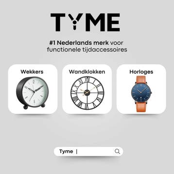 Tyme Wandklok Industrieel 34cm – Romeinse cijfers – Goed, Ophalen of Verzenden, Zo goed als nieuw