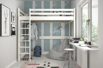 Rockwood® Hoogslaper Brecht Wit met  gratis lattenbodem, Ophalen of Verzenden, Nieuw