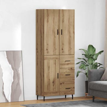 vidaXL buffetkast 2 st Artisan Eiken 69,5 x 34 x 180 cm, Minder dan 50 cm, Verzenden, Nieuw, Minder dan 100 cm