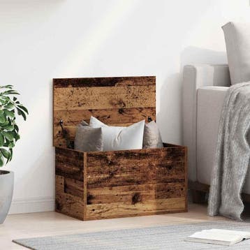 vidaXL Opslagdoos Oud Hout 60 x 35 x 35 cm Bewerkt hout, Huis en Inrichting, Verzenden, Nieuw