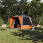 vidaXL Camping Tent Grijs en oranje 420 x 420 x 227 cm, Caravans en Kamperen, Verzenden, Nieuw