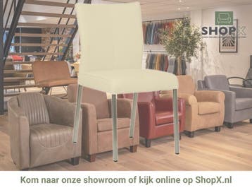 Leren eetkamerstoel Basic - Toledo Polar (crème) - Poten, Huis en Inrichting, Overige kleuren, Nieuw, Leer, Ophalen of Verzenden