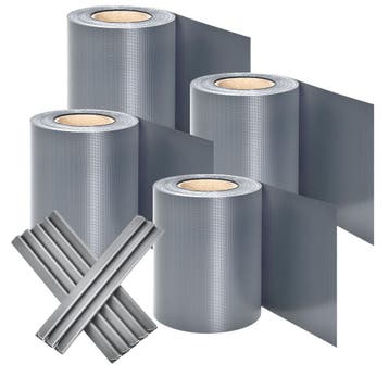 PVC Privacystrips - 4 stuks - Lichtgrijs, Verzenden, Nieuw