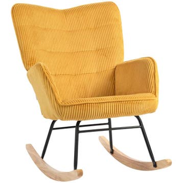 TRUUSK Vintage Schommelstoel - Gebogen Lopers - Dikke Bekled, Verzenden, Nieuw