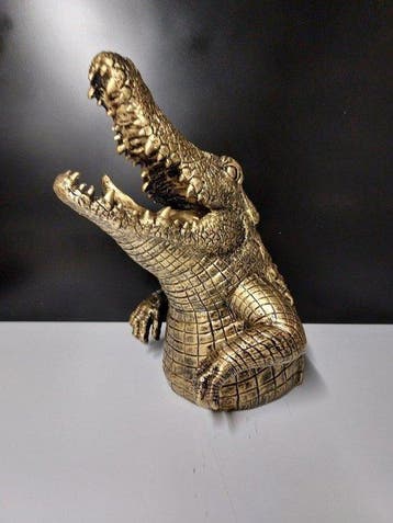 Beeld, crocodile head - 44 cm - polyresin