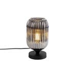 Art Deco tafellamp zwart met smoke glas - Banci, Verzenden, Nieuw, Glas, Art Deco