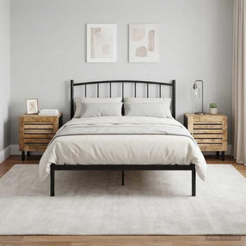 vidaXL Nachtkastje 2 st Naturel 40 x 33 x 46 cm Massief, Minder dan 45 cm, Verzenden, Nieuw, Minder dan 55 cm
