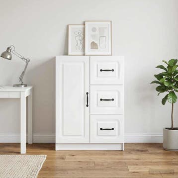 vidaXL Dressoir Wit 66 x 34,5 x 87 cm Bewerkt hout, Verzenden, Nieuw, Overige houtsoorten, Minder dan 50 cm