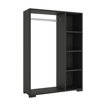 Kledingkast 123x90x30 cm Nesbyen zwart [en.casa], Verzenden, Nieuw