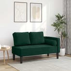 vidaXL Chaise longue met kussens fluweel donkergroen, Verzenden, Nieuw