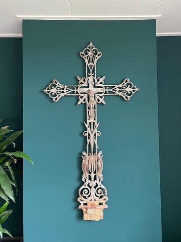 Antiek Crucifix - Gietijzer - 1850-1900 - Antiek gietijzeren