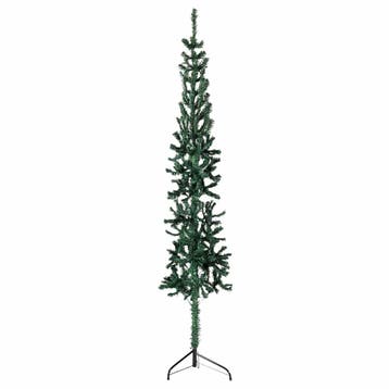 vidaXL Kunstkerstboom half met standaard smal 150 cm groen, Verzenden, Nieuw