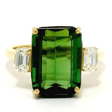 Ring - 14 karaat Geel goud - 6.47ct. tw. Toermalijn -, Nieuw
