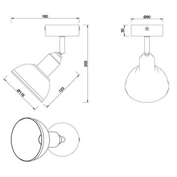 LED Wandspot - Trion Delvira - E14 Fitting - 1-lichts - Rond, Ophalen of Verzenden, Nieuw, Metaal, Overige fittingen