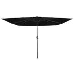 vidaXL Tuinparasol Zwart 295 x 295 x 245 cm Polyester en, Verzenden, Nieuw, 2 tot 3 meter
