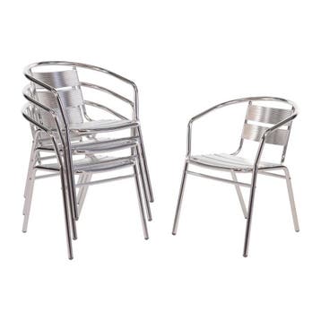 Bolero stapelbare aluminium stoelen (4 stuks), Verzenden, Nieuw in verpakking