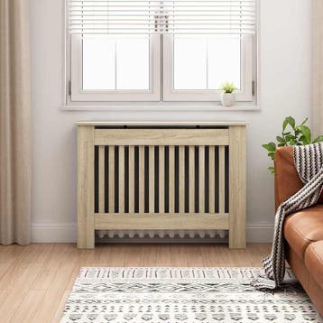vidaXL Radiatorombouw 112x19x81,5 cm bewerkt hout, Doe-het-zelf en Verbouw, Verwarming en Radiatoren, Verzenden, Nieuw