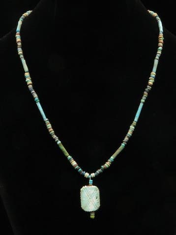 Oud-Egyptisch Ketting gemaakt van glas en faience