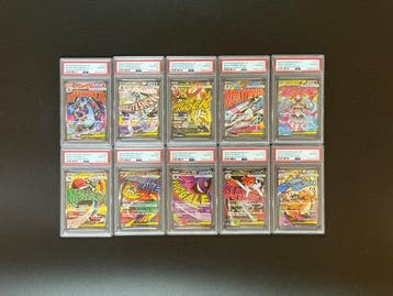 Pokémon - 10 Graded card - Charizard, Gengar, Dragonite, Hobby en Vrije tijd, Nieuw
