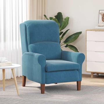 vidaXL Fauteuil Blauw Fluweel, Huis en Inrichting, Fauteuils, Verzenden, Nieuw