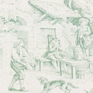 AA192 - Exclusieve Toile de Jouy Mintgroen - Meubelstof -