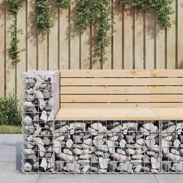 vidaXL Tuinbank schanskorfontwerp 92x71x65,5 cm massief, Verzenden, Nieuw