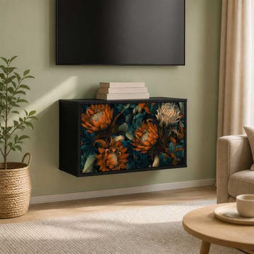vidaXL Wandgemonteerd tv-meubel LOCHEM 69 x 33 x 40 cm Zwart, Minder dan 50 cm, Verzenden, Nieuw, Minder dan 100 cm