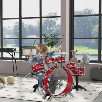 Aiyaplay Kinder Drumstel met Sterren Thema en Krukje - 65x22, Verzenden, Nieuw