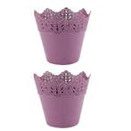 Bloempot PARIJS rond 14,5 cm Roze set van 2 stuks, Verzenden, Nieuw