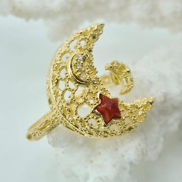 Koraal - Zilver, Verguld, Zonder reservering - Ring -, Antiek en Kunst