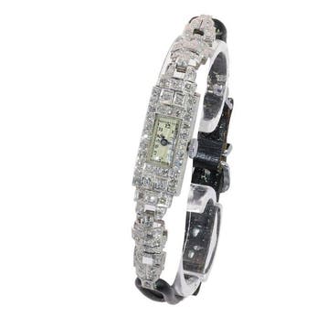 Armband Platina - Diamant - Vintage horloge uit 1920, Nieuw