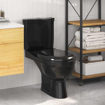 vidaXL Toilet met stortbak zwart, Verzenden, Nieuw