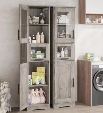 Smalle Badkamerkast met Deuren – Opbergkast 170 cm Hoog, Huis en Inrichting, Keuken | Keukenelementen, Verzenden, Nieuw