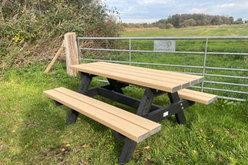 Rockwood® Picknicktafel Woodblend Egyptian Stone - Zwaar, Ophalen of Verzenden, Nieuw, Rechthoekig, Hout