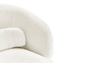 Fauteuil BOSSA NOVA 360° draaibaar bouclé wit - 43526, Ophalen of Verzenden, Nieuw