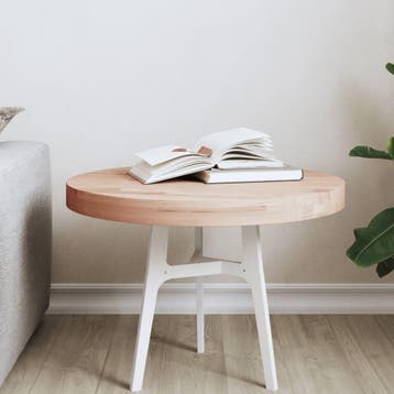 vidaXL Tafelblad rond Ø50x4 cm massief beukenhout, Huis en Inrichting, Tafels | Eettafels, Verzenden, Nieuw