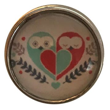 Fako Bijoux - Click Button - Glas - Uiltjes Hart, Verzenden, Nieuw