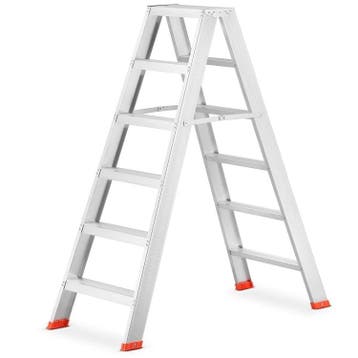 Huishoudtrap 2x6 treden | Aluminium | Nieuw | OP=OP, Nieuw, Ophalen of Verzenden, Ladder, Opvouwbaar of Inschuifbaar