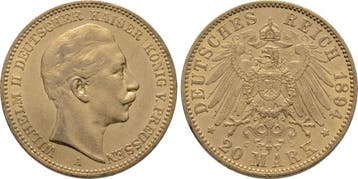 20 Mark 1894 A Pruisen Wilhelm Ii 1888-1918, Verzenden